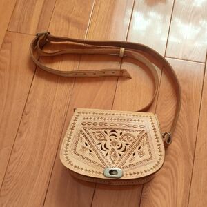 Tan Leather Crossbody Bag
